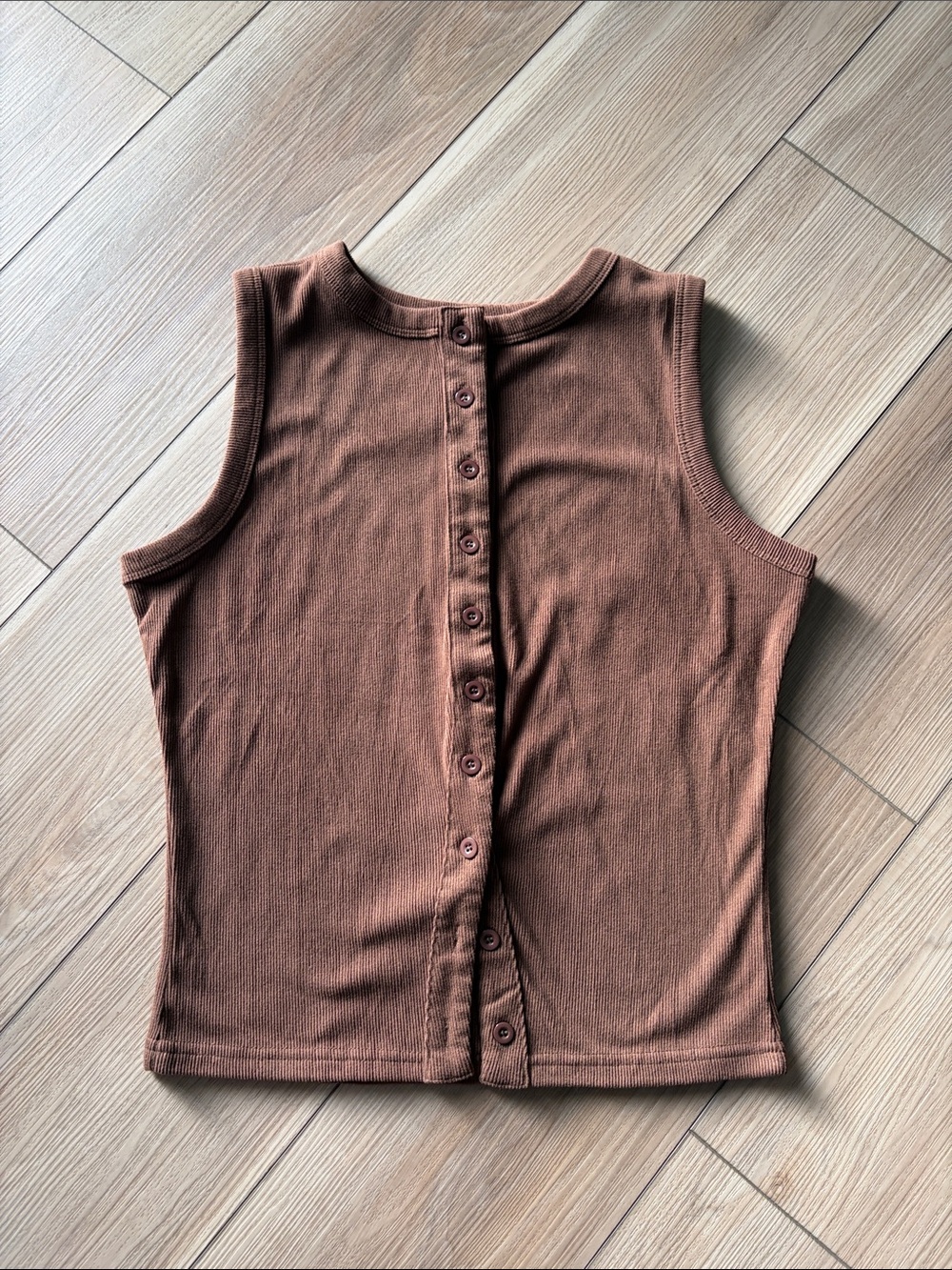 Womens Button Down Vest Ribbed